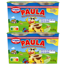 Dr. Oetker Paula met vanillesmaak en chocovlekken